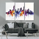 Atlanta Skyline Wall Art Canvas Print – Framed Colorful