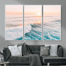 Sunset Surfing Wall Art Canvas Print, Ocean Wave Surfer with by MyGreatCanvas | Canvas Wall Art Prints | Photo Prints & Wall Decor