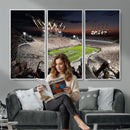 Epic Night Football Stadium Wall Art Canvas Print, Fireworks