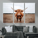 Longhorn Bull Wall Art Canvas Print – Framed Rustic by MyGreatCanvas | Canvas Wall Art Prints | Photo Prints & Wall Decor