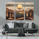 Wooden Mountain Layers Art – Rustic Pine Tree Landscape by MyGreatCanvas | Canvas Wall Art Prints | Photo Prints & Wall Decor