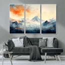 Warm Clouds Abstract Mountain Wall Art Canvas Print
