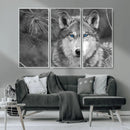 Wild Wolf Blue Eye Wall Art Canvas Print