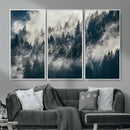 Foggy Pine Forest Wall Art – Framed Black White Nature by MyGreatCanvas | Canvas Wall Art Prints | Photo Prints & Wall Decor