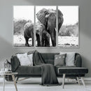 Elephant Family Africa Wall Art Canvas Print by MyGreatCanvas | Canvas Wall Art Prints | Photo Prints & Wall Decor