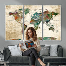 World Map Canvas Print – Framed Detailed Map of the World