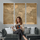 World Map Canvas Print – Framed Travel Map Wall Art for