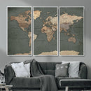 Rustic Black and Wood World Map Canvas Wall Art – Framed by MyGreatCanvas | Canvas Wall Art Prints | Photo Prints & Wall Decor
