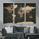 Vintage World Map Canvas Wall Art – Framed Travel Map for by MyGreatCanvas | Canvas Wall Art Prints | Photo Prints & Wall Decor