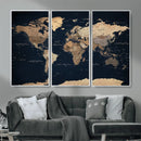 World Map Canvas Print – Detailed Map of the World Wall Art by MyGreatCanvas | Canvas Wall Art Prints | Photo Prints & Wall Decor