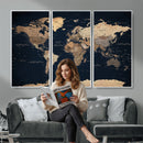 World Map Canvas Print – Detailed Map of the World Wall Art