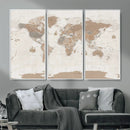 Framed Large World Map Canvas Print for Office Decor by MyGreatCanvas | Canvas Wall Art Prints | Photo Prints & Wall Decor