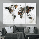 Large World Map Canvas Print – Framed Travel Map Wall Art