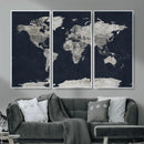 Colorful Watercolor World Map Canvas Print – Vibrant Framed