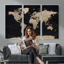 World Map Wall Art Print – Detailed Map of the World Wall