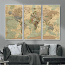 Vintage World Map Wall Art | Ready to Hang and Framed by MyGreatCanvas | Canvas Wall Art Prints | Photo Prints & Wall Decor