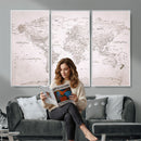 World Map Canvas Print – Detailed Map of the World Wall Art