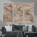 Grunge World Map Canvas Wall Art - Vintage Aged World Map by MyGreatCanvas | Canvas Wall Art Prints | Photo Prints & Wall Decor