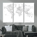 World Map Canvas Print – Framed Modern Detailed Map of the by MyGreatCanvas | Canvas Wall Art Prints | Photo Prints & Wall Decor