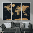 Framed Large World Map Wall Art Canvas Print – Stunning by MyGreatCanvas | Canvas Wall Art Prints | Photo Prints & Wall Decor