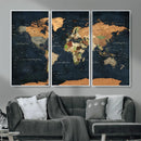 Vintage World Map Canvas Wall Art – Detailed Map with by MyGreatCanvas | Canvas Wall Art Prints | Photo Prints & Wall Decor
