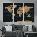 Vintage World Map Earth Globe Countries Oceans Continents by MyGreatCanvas | Canvas Wall Art Prints | Photo Prints & Wall Decor