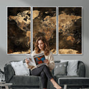 World Map Canvas Print, Modern Decorative Framed Map Artwork