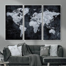 Black World Map Canvas Print – Detailed Map for Couples and by MyGreatCanvas | Canvas Wall Art Prints | Photo Prints & Wall Decor
