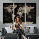 Detailed World Map Wall Art Print - Large Framed World Map