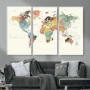Framed World Map Wall Art Canvas Print for Living Room and by MyGreatCanvas | Canvas Wall Art Prints | Photo Prints & Wall Decor