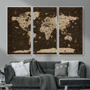 Colorful World Map Canvas Wall Art with Landmarks – Framed by MyGreatCanvas | Canvas Wall Art Prints | Photo Prints & Wall Decor