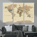 Extra Large World Map Canvas Print – Detailed Map of the by MyGreatCanvas | Canvas Wall Art Prints | Photo Prints & Wall Decor