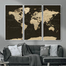 World Map Canvas Print – Framed World Map Wall Art for