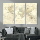 Detailed Large World Map Wall Decor Canvas Art Print by MyGreatCanvas | Canvas Wall Art Prints | Photo Prints & Wall Decor