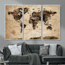 World Map Wall Art Canvas Print by MyGreatCanvas | Canvas Wall Art Prints | Photo Prints & Wall Decor