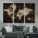 Blue World Map Canvas Wall Art – Framed Modern Travel Map by MyGreatCanvas | Canvas Wall Art Prints | Photo Prints & Wall Decor