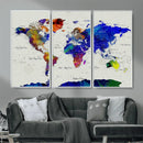 World Map Wall Art Canvas Print, Modern Decorative Framed by MyGreatCanvas | Canvas Wall Art Prints | Photo Prints & Wall Decor