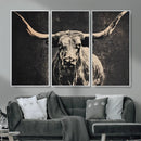 Vintage Texas Longhorn Bull Wall Art Canvas Print, Cow by MyGreatCanvas | Canvas Wall Art Prints | Photo Prints & Wall Decor