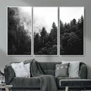 Black White Forest Wall Art Canvas Print, Misty Pine Tree by MyGreatCanvas | Canvas Wall Art Prints | Photo Prints & Wall Decor
