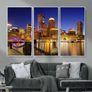 Boston Wall Art Canvas Print, Boston City Downtown Night by MyGreatCanvas | Canvas Wall Art Prints | Photo Prints & Wall Decor
