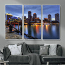 Boston Wall Art Canvas Print, Boston City Downtown Night by MyGreatCanvas | Canvas Wall Art Prints | Photo Prints & Wall Decor