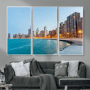 Chicago Wall Art Canvas Print, Chicago City Downtown Night by MyGreatCanvas | Canvas Wall Art Prints | Photo Prints & Wall Decor