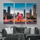 Chicago Wall Art Canvas Print - Chicago City Downtown Night by MyGreatCanvas | Canvas Wall Art Prints | Photo Prints & Wall Decor