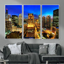 Chicago Wall Art Canvas Print - Chicago City Downtown Night by MyGreatCanvas | Canvas Wall Art Prints | Photo Prints & Wall Decor