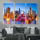 Chicago Wall Art Canvas Print, Chicago City Downtown Night by MyGreatCanvas | Canvas Wall Art Prints | Photo Prints & Wall Decor