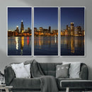 Chicago Wall Art Canvas Print - Chicago City Downtown Night by MyGreatCanvas | Canvas Wall Art Prints | Photo Prints & Wall Decor