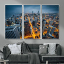 Chicago Wall Art Canvas Print - Chicago City Downtown Night by MyGreatCanvas | Canvas Wall Art Prints | Photo Prints & Wall Decor