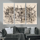 Abstract Cow Longhorn Wall Art Canvas Print for Cabin Decor by MyGreatCanvas | Canvas Wall Art Prints | Photo Prints & Wall Decor