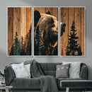Rustic Bear Wall Art Canvas Print – Woodland Wildlife by MyGreatCanvas | Canvas Wall Art Prints | Photo Prints & Wall Decor