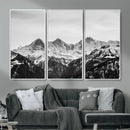 Black and White Mountain Wall Art Canvas Print, Snowy Alpine by MyGreatCanvas | Canvas Wall Art Prints | Photo Prints & Wall Decor
